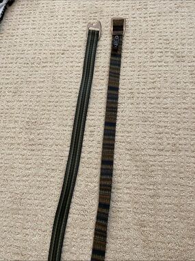 Men’s Bison Canvas Webbing Belt in Olive and Brown